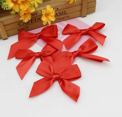 Large Satin Bows Red