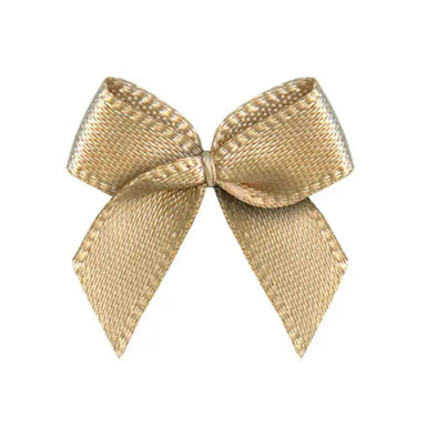 Small Satin Bows Beige