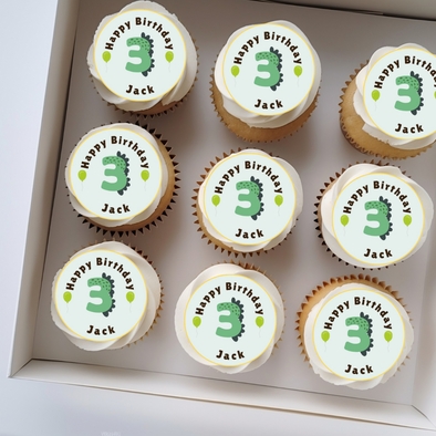 Dino 3rd Birthday Personalised Edible Toppers