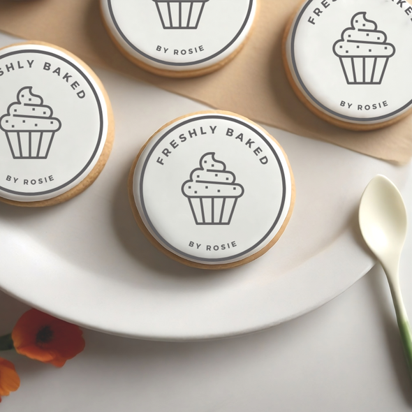 Freshly Baked by Personalised Edible Toppers (pack of 6)