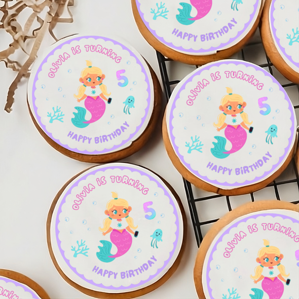 Mermaid Birthday Personalised Edible Toppers