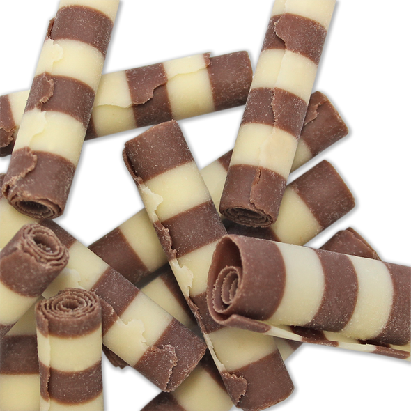 Chocolate Curls - Striped Mini cigarellos