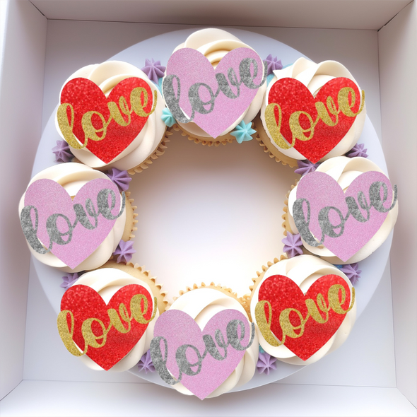 Love Heart Cupcake Charm or Topper