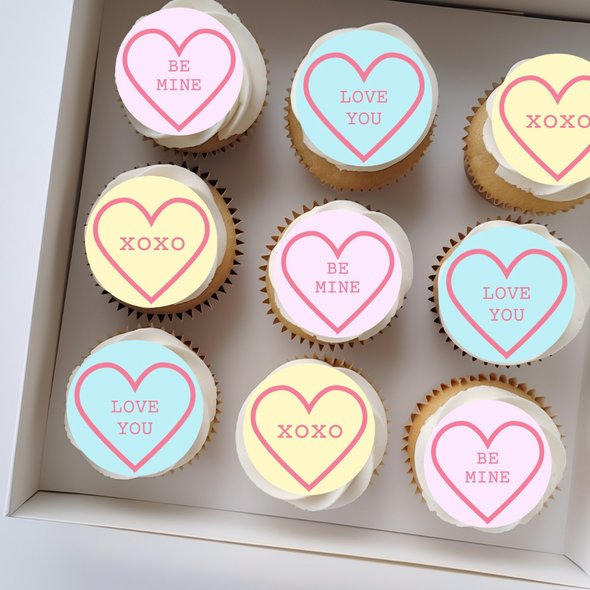 Love Heart Candy Edible Toppers