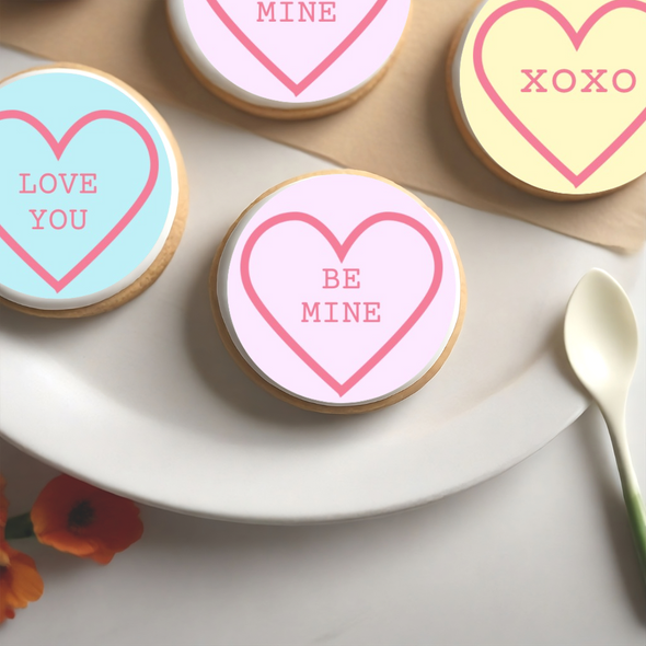 Love Heart Candy Edible Toppers