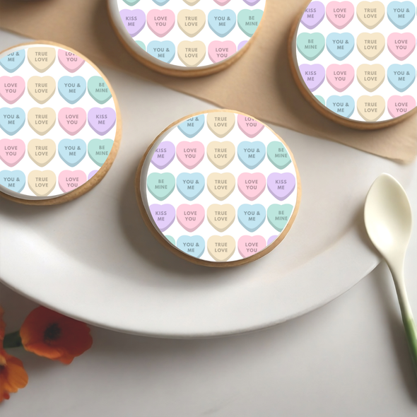 Love Hearts Edible Toppers