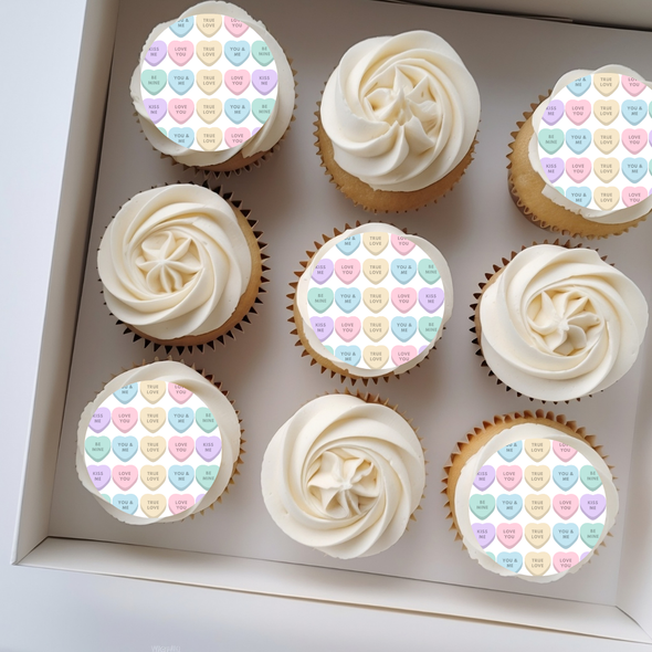 Love Hearts Edible Toppers