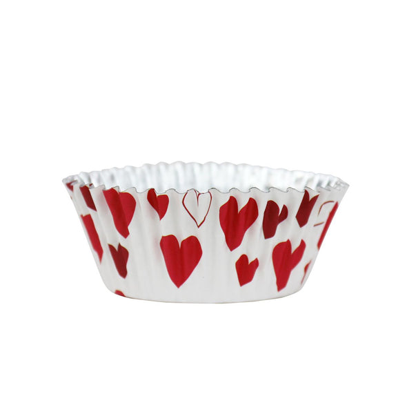 Foil Lined Cupcake Cases Red Hearts Pack of 30