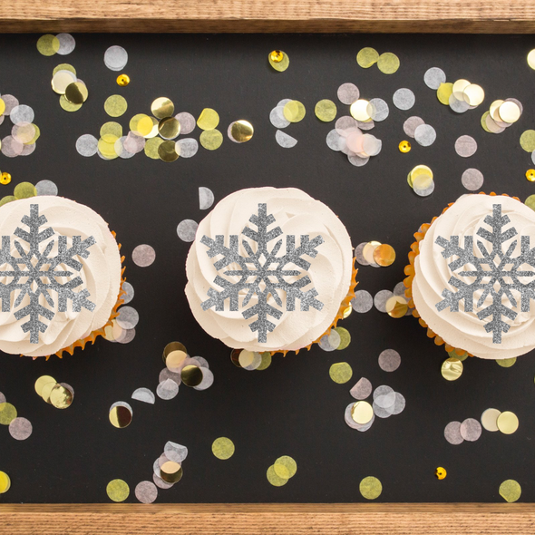 Silver Snowflake Cupcake Topper/Food Pick - The Shire Bakery