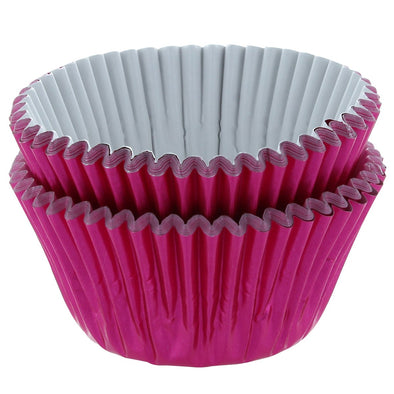 Bright Pink Foil Cupcake Cases