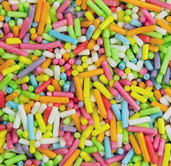 Electric Rainbow Sugar Strands/ Jimmies - The Shire Bakery