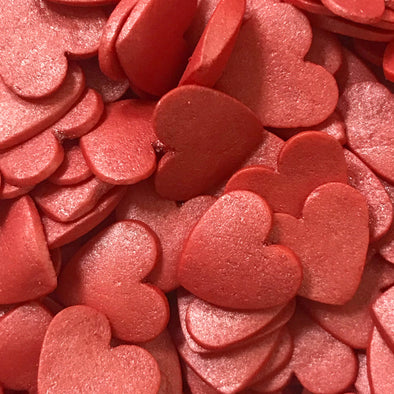 Jumbo Red Shimmer Heart Sprinkles - The Shire Bakery