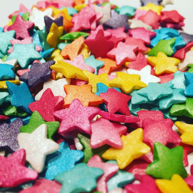 Large Rainbow Glimmer Star Sprinkles - The Shire Bakery