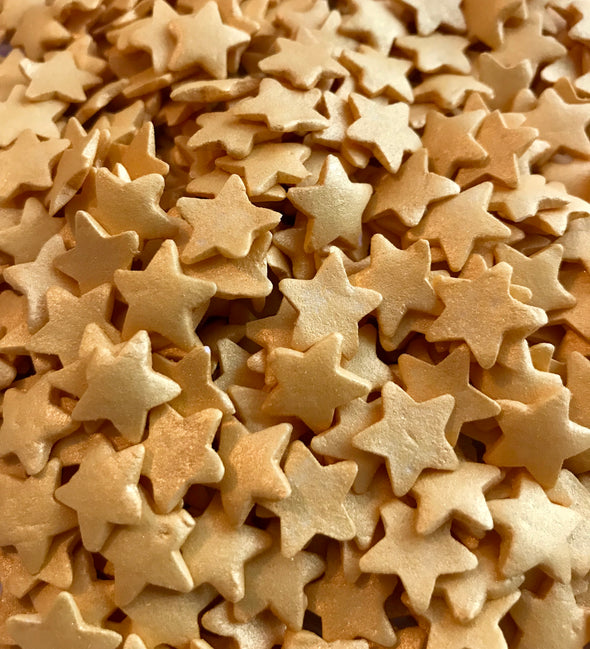Large Gold Glimmer Star Sprinkles - The Shire Bakery