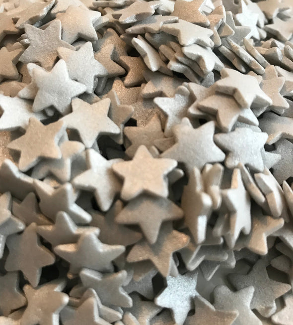 Large Silver Glimmer Star Sprinkles - The Shire Bakery