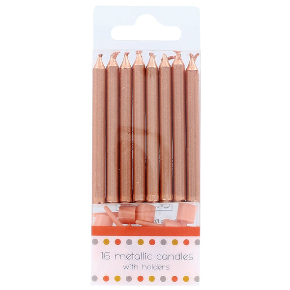 Rose Gold Candles Pack of 16 - The Shire Bakery