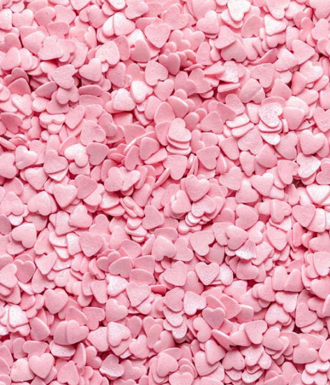 Baby Pink Shimmer Heart Sprinkles - The Shire Bakery