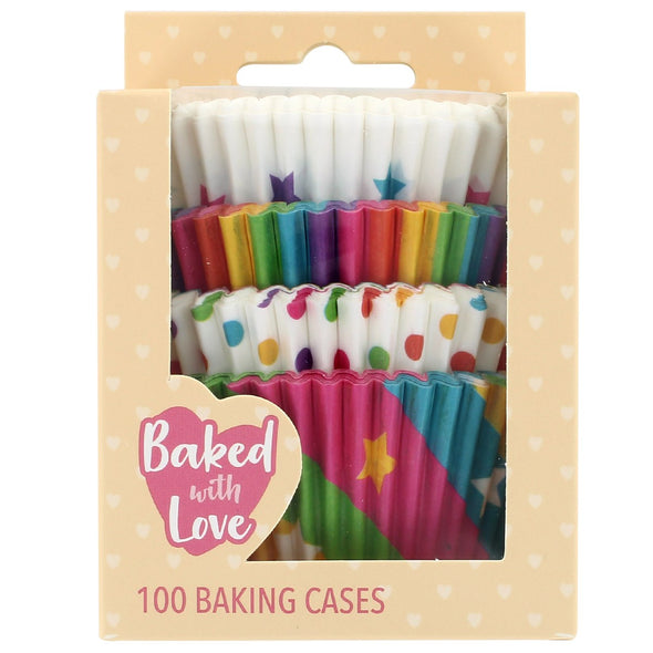 Rainbow Cupcake Cases 100 pack